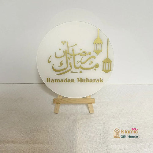 Elegant Ramadan Mubarak acrylic ornament – Islamic home decoration gift