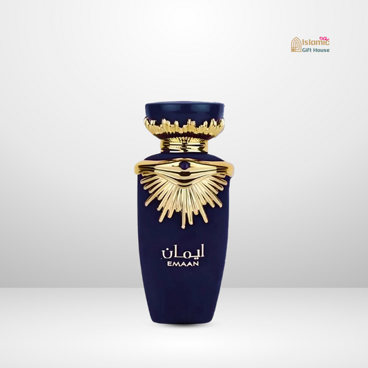 Lattafa Emaan fragrance with citrus, jasmine, vanilla – perfect Islamic housewarming gift