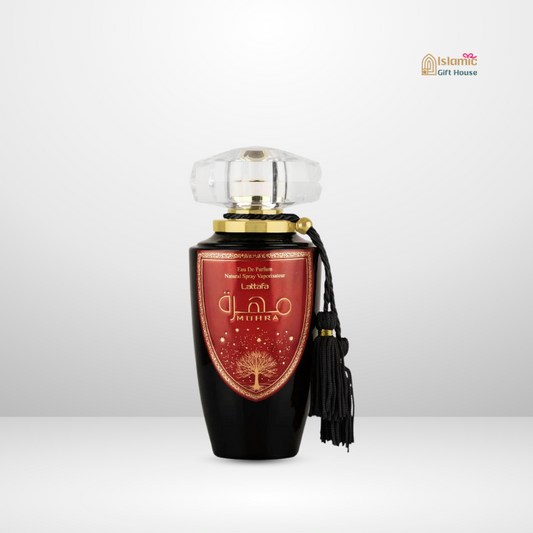 Lattafa Mohra perfume bottle – citrus, floral, and warm base unisex fragrance