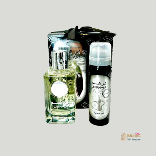 Buy Ard Al Zaafaran Dirham Silver perfume gift set with body spray