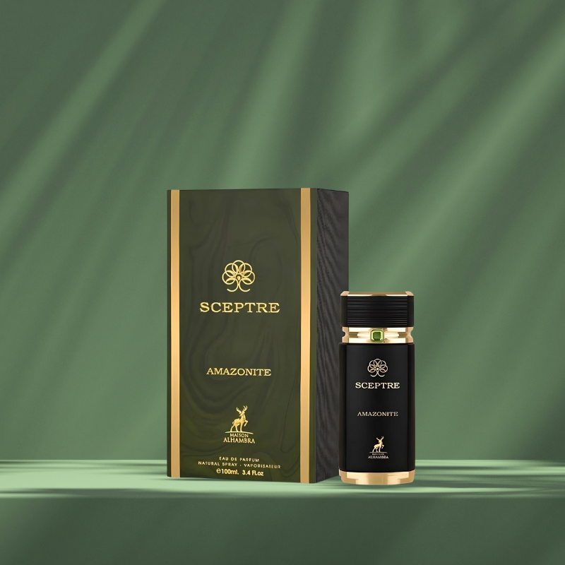 Maison Alhambra Sceptre Amazonite perfume – unisex oud & spice fragrance, halal-friendly gift for UK Muslim men and women