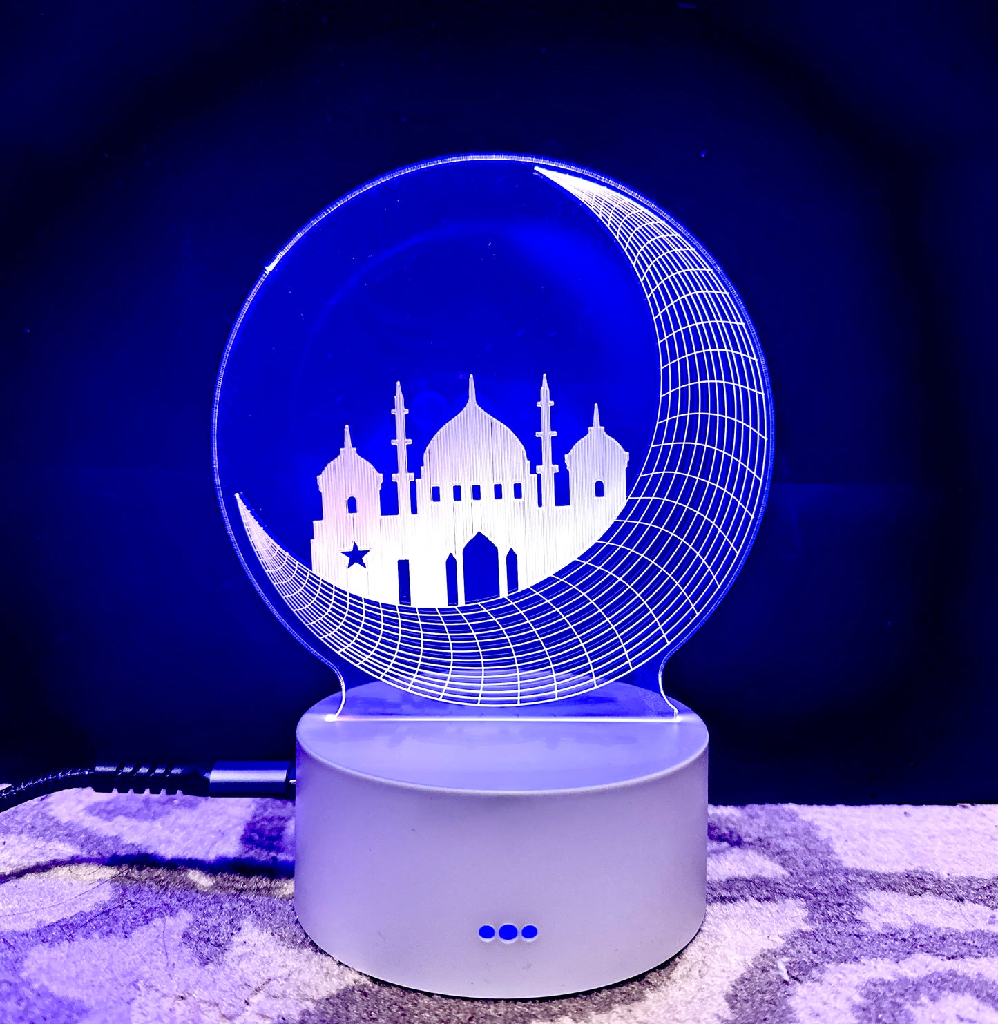 Compact acrylic Islamic night light for home – Ramadan décor UK