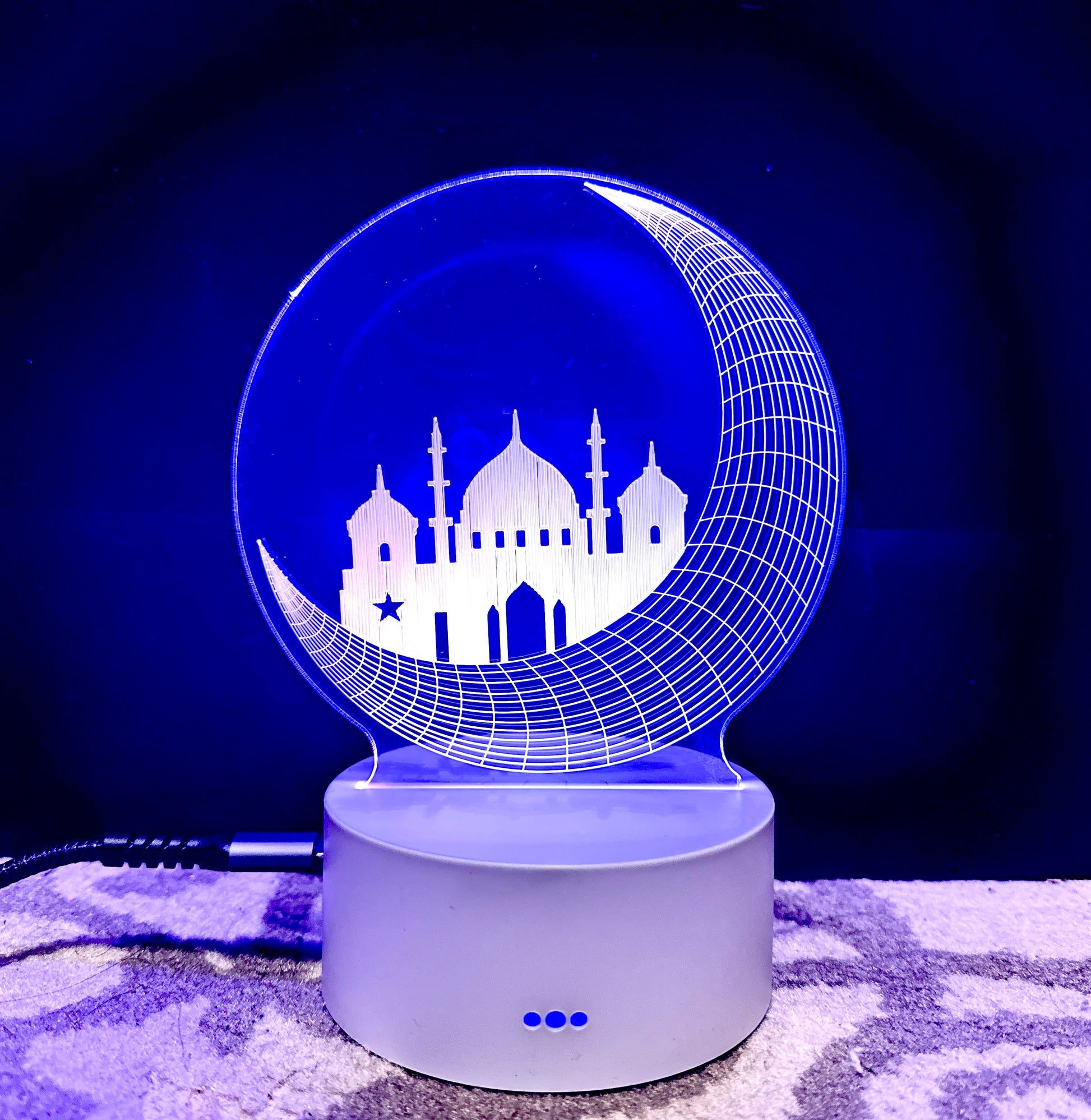 Compact acrylic Islamic night light for home – Ramadan décor UK