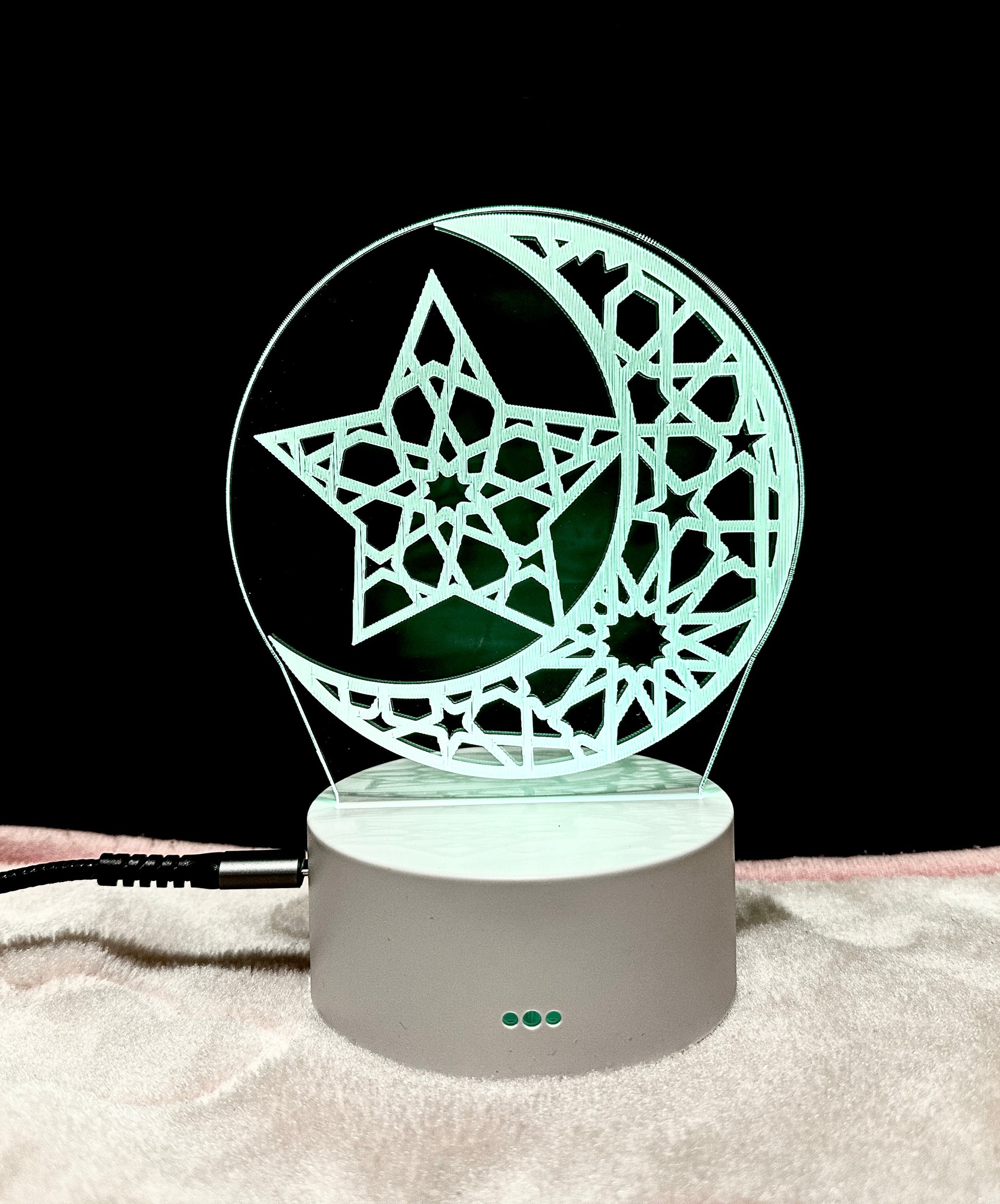 Acrylic Islamic lamp with touch control – perfect Islamic housewarming gift