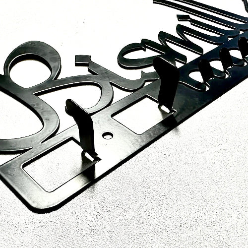 Bismillah calligraphy wall key holder – functional Muslim home accessory