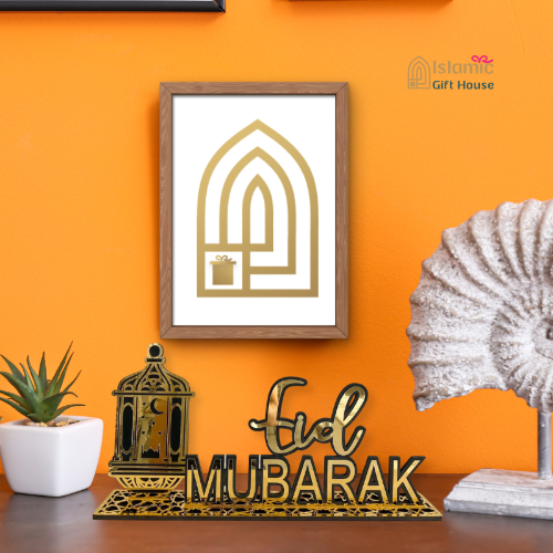 Luxury acrylic Eid Mubarak table decor UK – reusable Islamic sign for Ramadan celebrations
