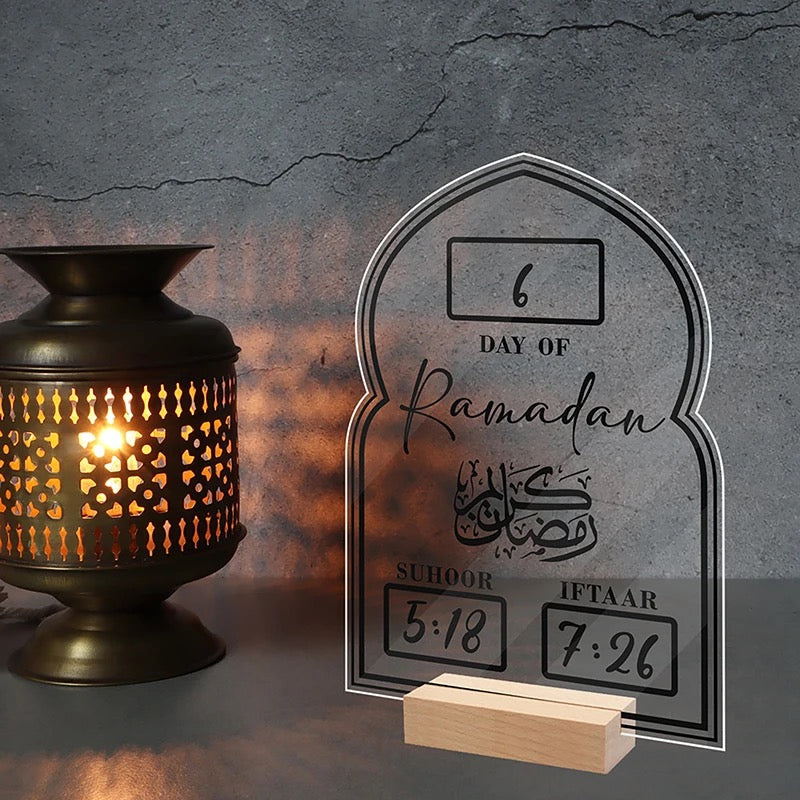 Islamic Ramadan counter Iftar & Suhoor time management display set